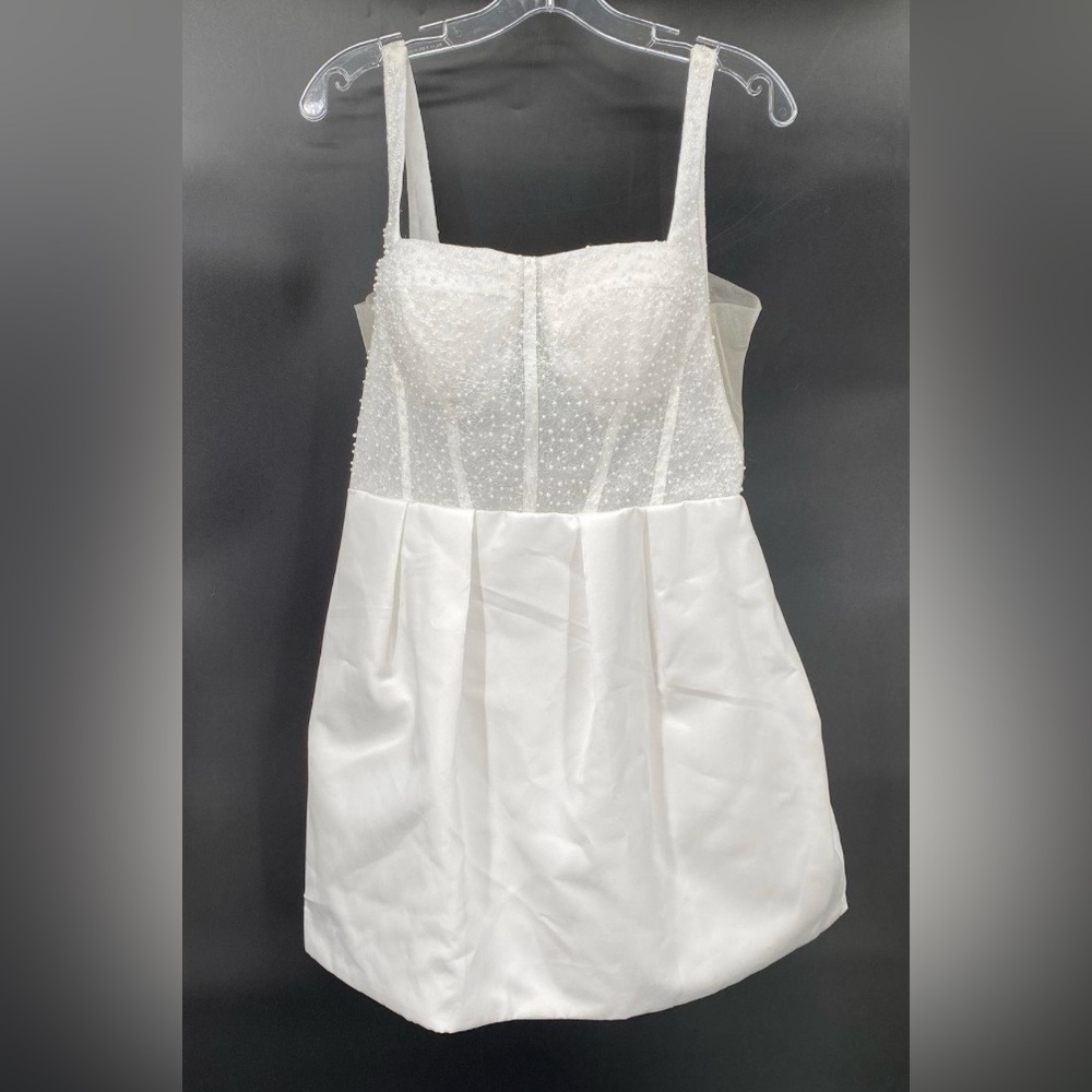 Women's White Elegant Mini Corset Bridal Reception Dress